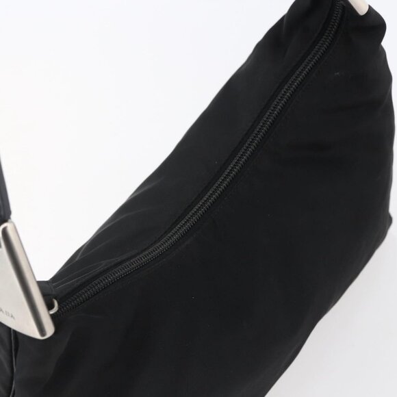 Authentic PRADA Shoulder Bag Nylon Black Silver - Picture 13 of 16